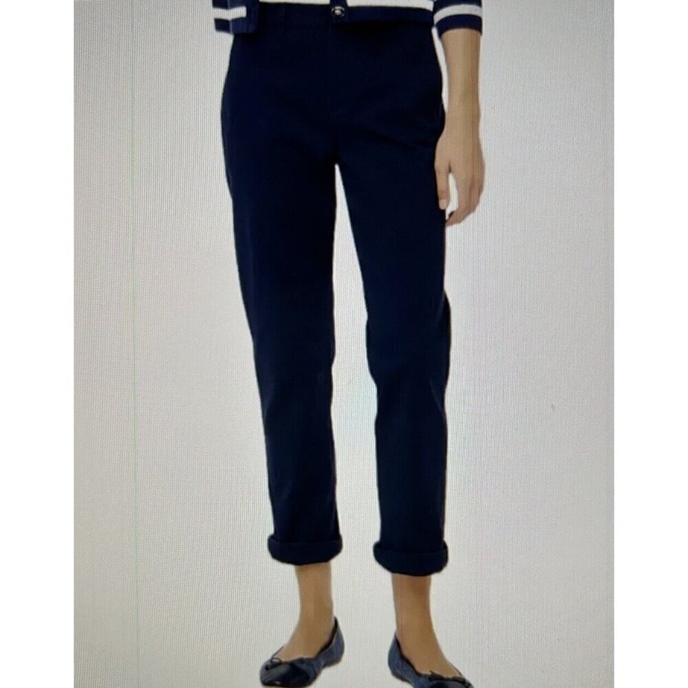 J.Crew Womens High Rise Girlfriend Chino Navy Blue Size 12